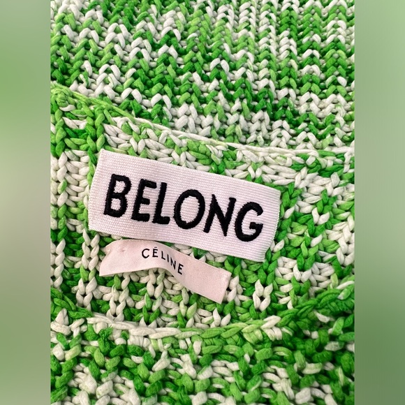 Celine green and white cable knit pullover sweater - Picture 5 of 6